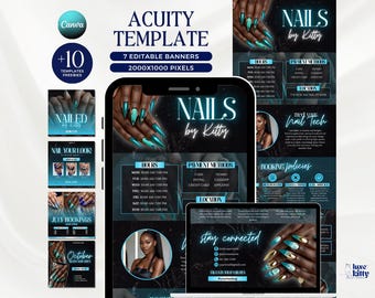 Blue Green Nail Tech Design Acuity Scheduling Booking Website Template Teal Acuity Booking Site Nail Salon Booking Flyer Black Website