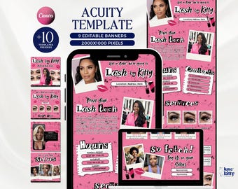 Lash Acuity Scheduling Website Lash Tech Template Acuity Booking Site Burn Book Page Lash Booking Site Acuity Pink Black Y2K Website Banner