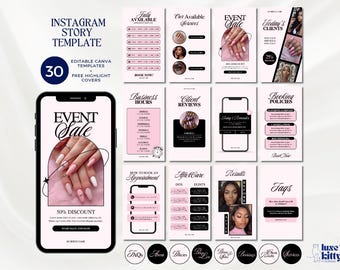 Coquette Pink Instagram Story Template Salon Booking Flyer Hairstylist Lash Tech Template Nail Salon Instagram Post Template Policy Template