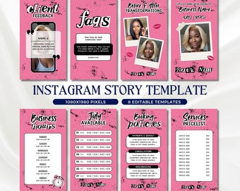 Y2K Pink Instagram Story Template Burnbook Flyer Template Booking Flyer Hairstylist Lash Tech Template Nail Salon Instagram Post Template