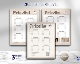 Price List Template Small Business Product Display Pricing Signs Template Promo Price List Printed Poster Digital Price List Canva Template