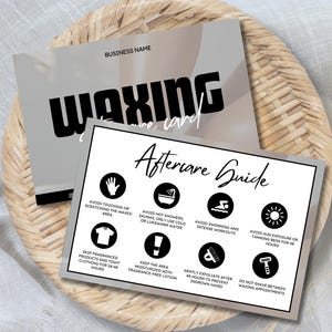 Waxing Aftercare Card Template Editable Post Wax Aftercare Card Wax Care Instructions Guide Card Spa Salon Guide Card Waxing Business Card