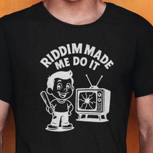 Retro Cartoon Riddim Dubstep T-Shirt | Dark Comedy EDM Culture Tee | Mens & Womens Rave or Festival Outfit