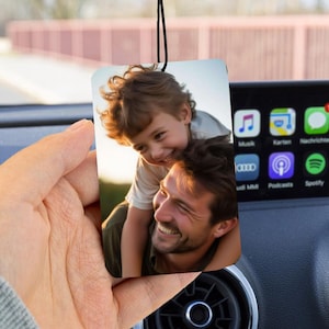 Personalized Photo Car Air Freshener, Custom Scented Car Accessory, Father&#39;s Day Gifts