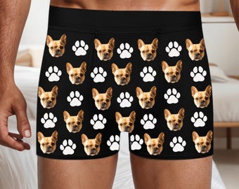 Boxer personalizzati con foto del tuo animale domestico, intimo personalizzato da regalare