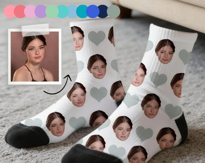 Personalized Face Photo Socks - Custom Novelty Gift for Birthday, Holiday or Special Occasions