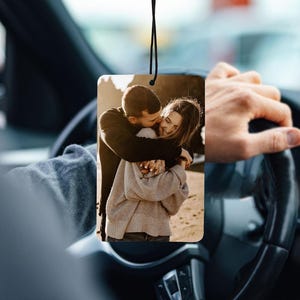Personalized Photo Car Air Freshener, Custom Drive Safe Gift