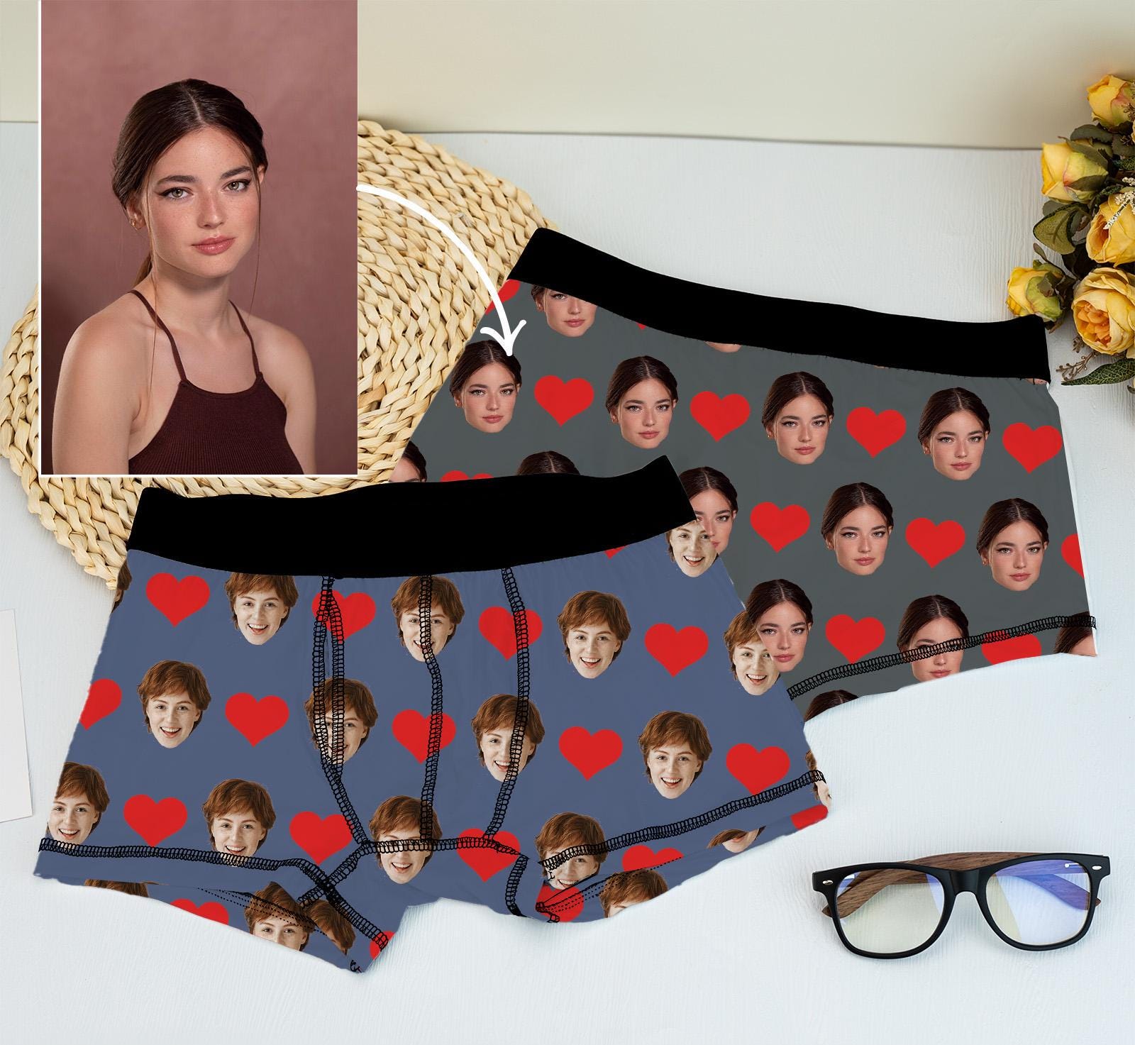 Custom Briefs Personalized Face Boxer Briefs, Custom Photo Underwear, Anniversary ...