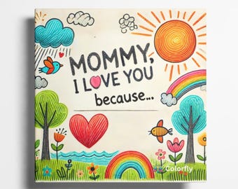 Mommy, I Love You Because: A Fill-in-the-Blank Book with Prompts for Sharing Love, Memories & Drawings