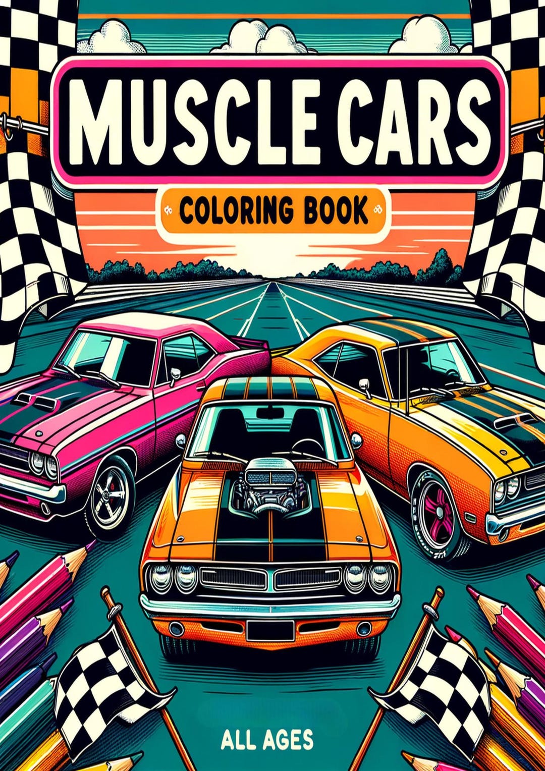 Muscel Car Colouring In Muscle Cars Coloring Pages - Etsy