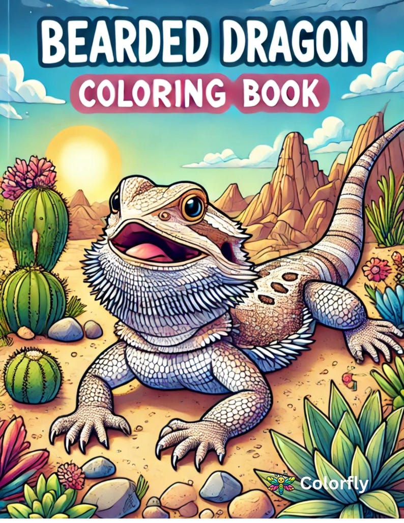 Bearded Dragon Coloring Pages - Etsy