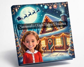 Personalized Night Before Christmas Book: Custom Character Illustrations, Hardcover Keepsake