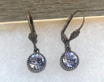 Sundance pale Amethyst and Brass Drop Earrings