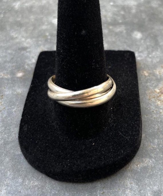Sterling Silver signed Mexico attached Stack Ring… - image 1