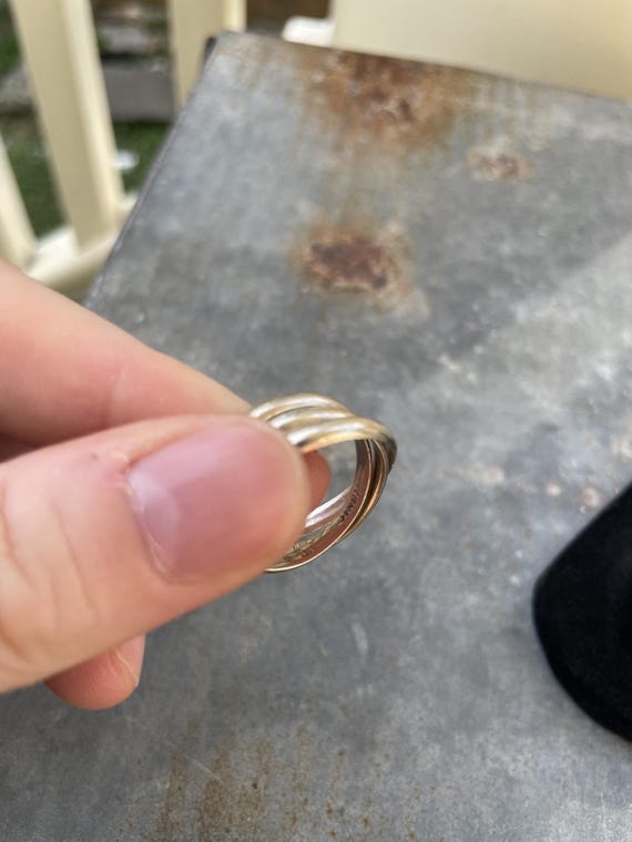 Sterling Silver signed Mexico attached Stack Ring… - image 4