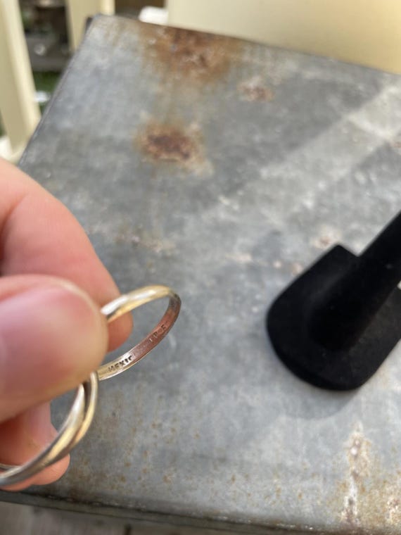 Sterling Silver signed Mexico attached Stack Ring… - image 2