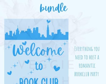 Kit club de lecture romantique contemporain : jeux à imprimer, faire-part, poster de bienvenue (téléchargement numérique)
