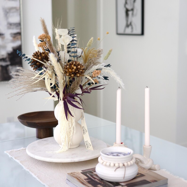 Golden Ball Dried Flower Home Bouquet With Flowers