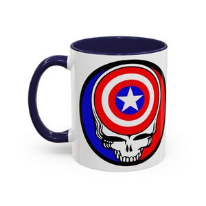 Captain America Grateful Dead Inspired Stealie Mug, 11 0z, 15 oz, Deadhead gift, Grateful Dead Fan, Coffee Mug for Deadhead, Stealie mug image 9