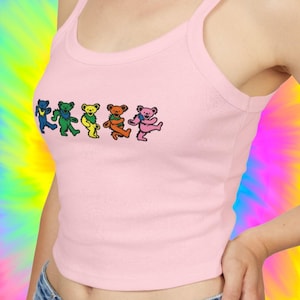 Vintage Dancing Bears Grateful Dead inspired Women&#39;s TankTop, Deadhead Concert Vegas Tour Shirt, Spaghetti Strap, Hippie Boho Gift, Festival