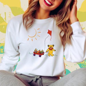 Pooh Bear Grateful Dead Sweatshirt, Gildan, Deadhead Gift, Dead and Company, Jerry Garcia, Terrapin Station, Dead head, Dead Head Gift