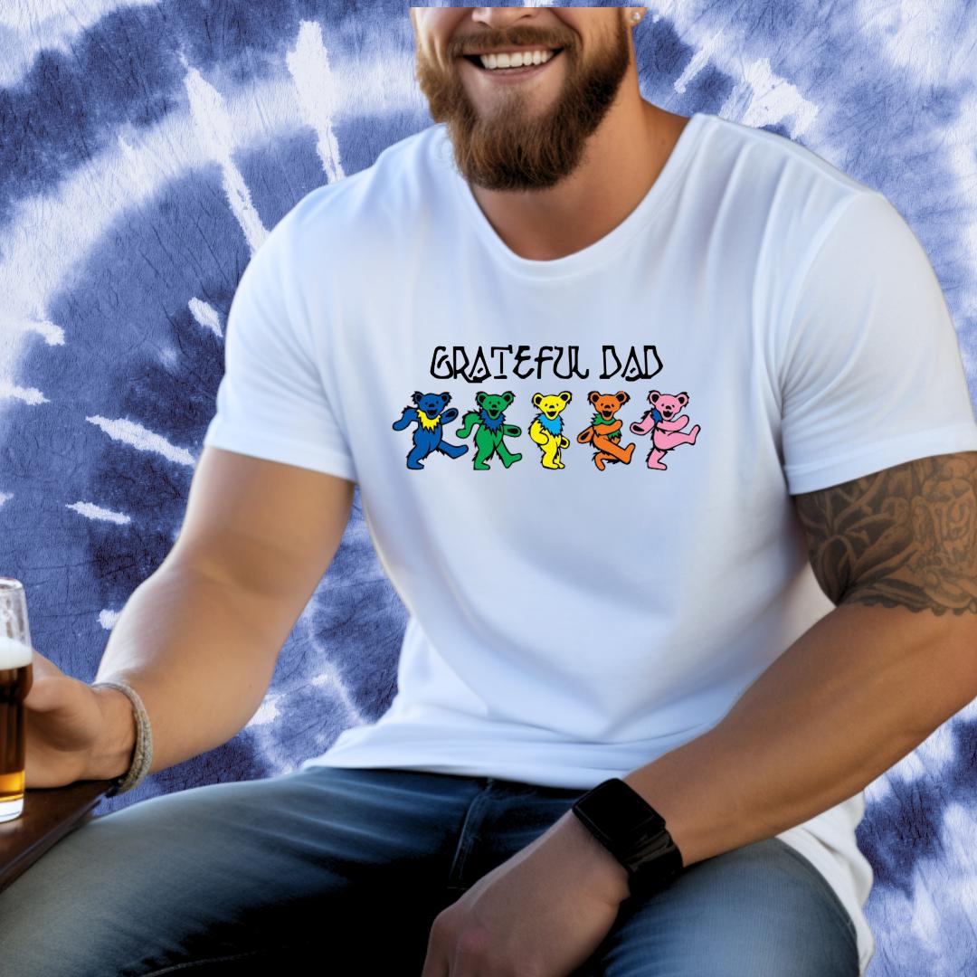 Grateful Dad Dancing Bears Tshirt, Gift for Deadhead Dad, Bella Canvas Tee, Grateful Dead Dad Shirt, Music Lover Father's Day Gift,Valentine