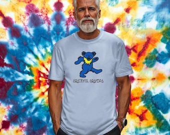 Grateful Grandpa Deadhead Tshirt, Unisex Tee Shirt for Deadhead, Grateful Dead Shirt, Gift for Grandpa, Music Lover Tee, Vintage Band Shirt