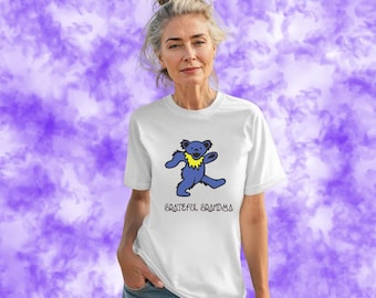 Grateful Grandma Deadhead Tshirt, Unisex Tee, Dancing Bear, Jerry Bear, Bella Canvas 3001, Gift for Deadhead Grandma