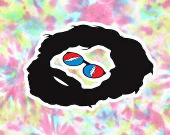 Jerry Garcia Kiss-Cut Stickers - Grateful Dead Stealie Sticker, I miss Jerry, Music Lover Gift, Rock Band Decor, Laptop Decal, Hippie Style