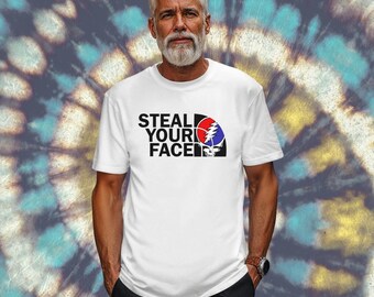 T-shirt Grateful Dead - Logo Steal Your Face - Col Rond Blanc - Neuf Avec étiquettes
