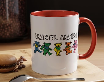 Grateful Grandpa Ceramic Mug, Deadhead Grandpa Coffee Cup 11oz, 15oz, Grateful Dead Grandpa, Father&#39;s Day Gift, Birthday Present, Music