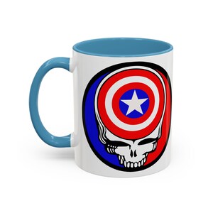 Captain America Grateful Dead Inspired Stealie Mug, 11 0z, 15 oz, Deadhead gift, Grateful Dead Fan, Coffee Mug for Deadhead, Stealie mug image 7