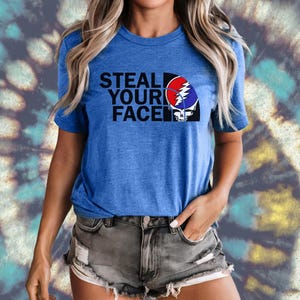 Camiseta &quot;Roba tu cara&quot; inspirada en Grateful Dead, regalo para Deadhead, papá agradecido, regalo para Deadhead, camiseta &quot;Stealie Deadhead&quot;, camiseta para Deadhead