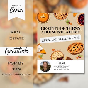 Thanksgiving Gratitude Real Estate Pop By Tag/Postcard