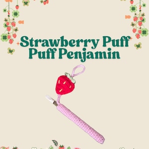 Häkelanleitung: Erdbeer Puff Puff Penjamin Halter | 420-Friendly Crochet | Funky Stash Accessoire | PDF Anleitung zum Herunterladen