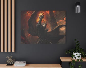 Sauron med en ring på canvas: Fantasikonstdekor