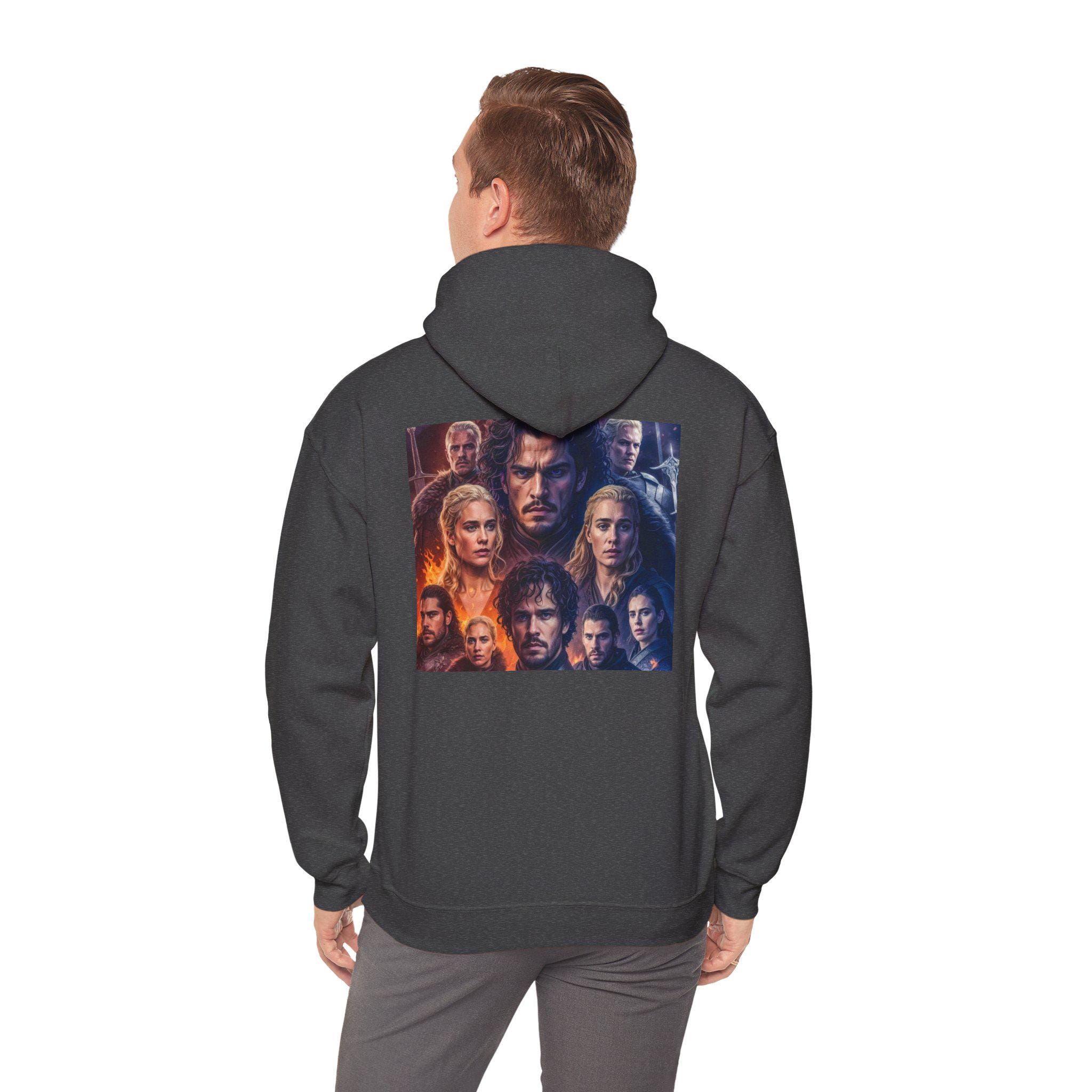 Game of Thrones Fan Art Hoodie, Unisex Sweatshirt Gift for GoT Fans, Stark Lannister Targaryen, Zippered Jumper, Winter is Coming Apparel