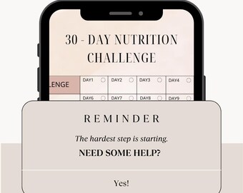 Nutrition Challenge Digital Download  - Habit Tracker, Canva Template, Nutrition Guide, Health Challenge, Nutrition Coach, Printable