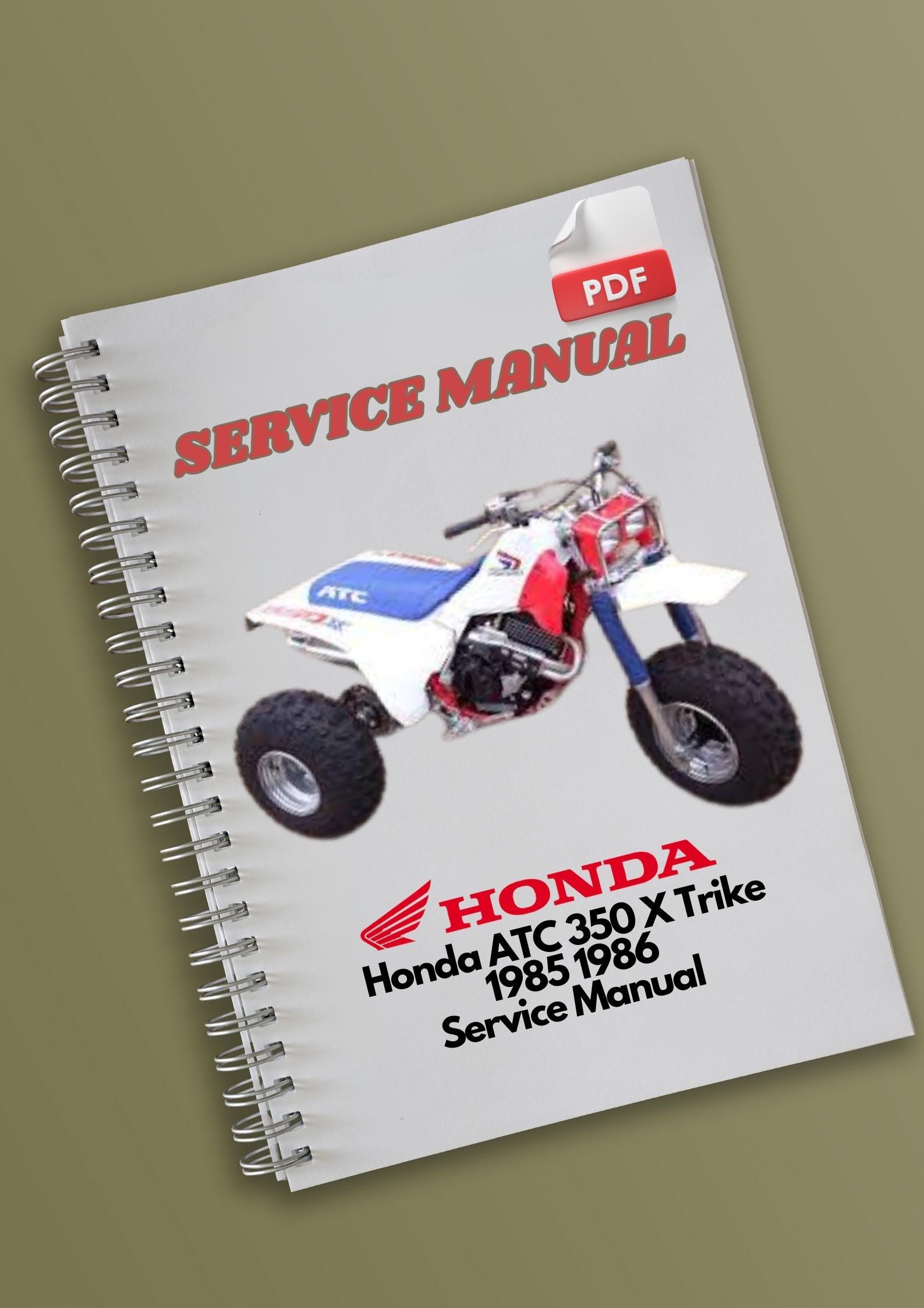Honda ATC 350 X Trike 1985 1986 Service Manual - Etsy