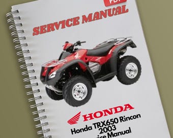 Manual de servicio de Honda TRX650 Rincon 2003