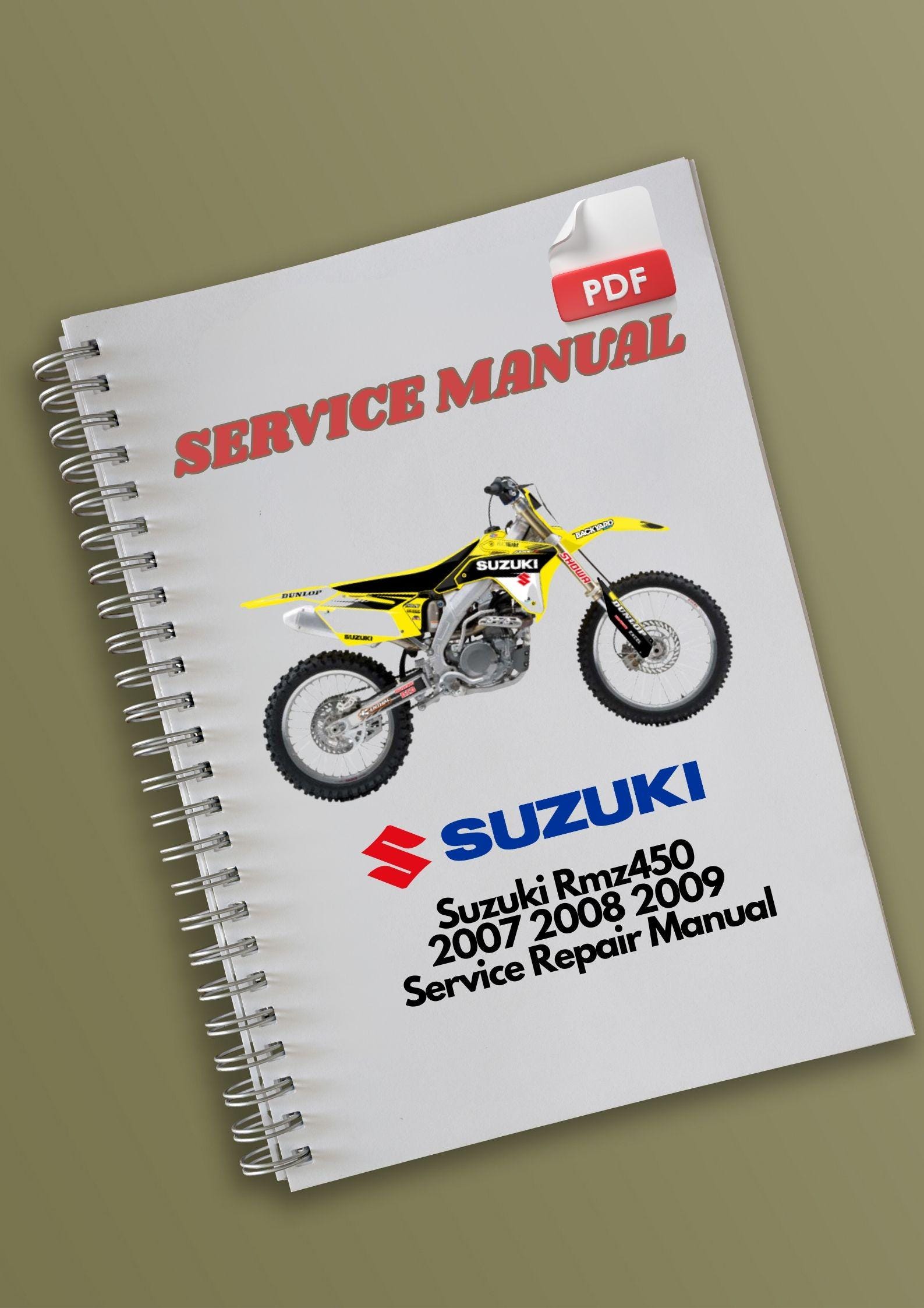 Suzuki Rmz450 2007 2008 2009 Service Repair Manual - Etsy
