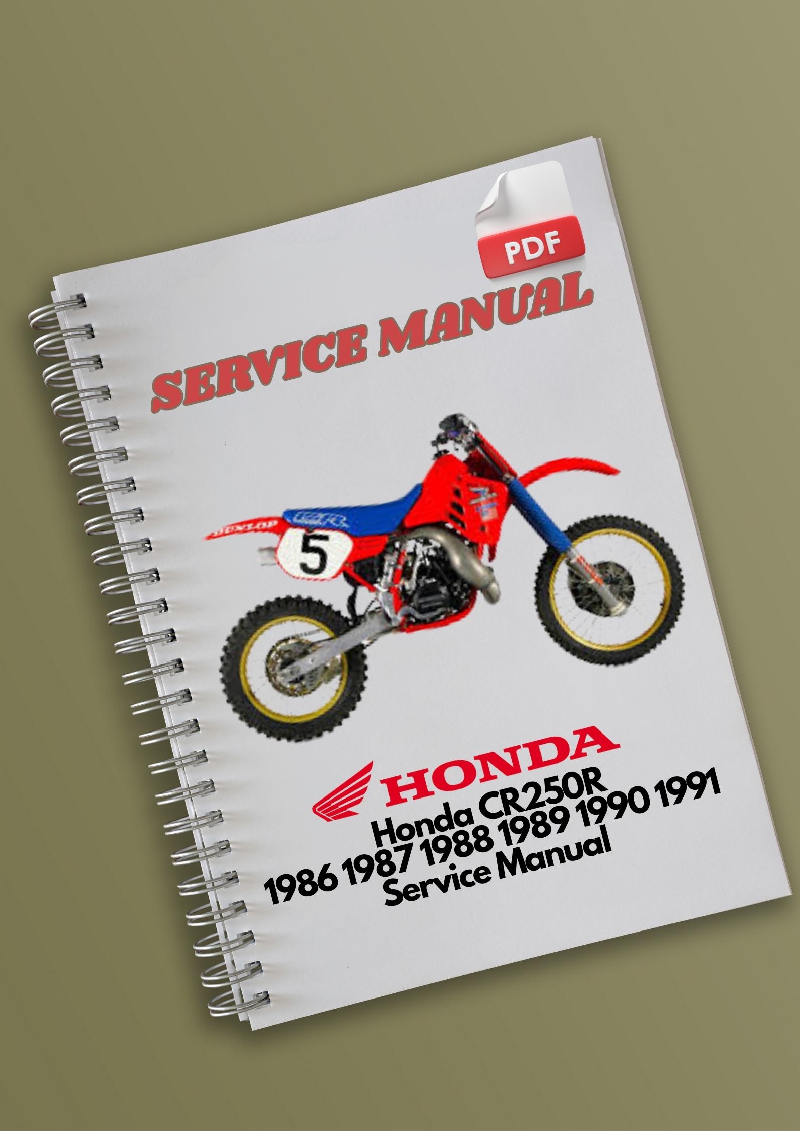 Honda CR250R 1986 1987 1988 1989 1990 1991 Service Manual - Etsy