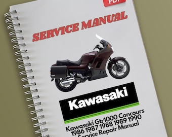 Kawasaki Gtr1000 Concours 1986 1987 1988 1989 1990 Service Repair Manual