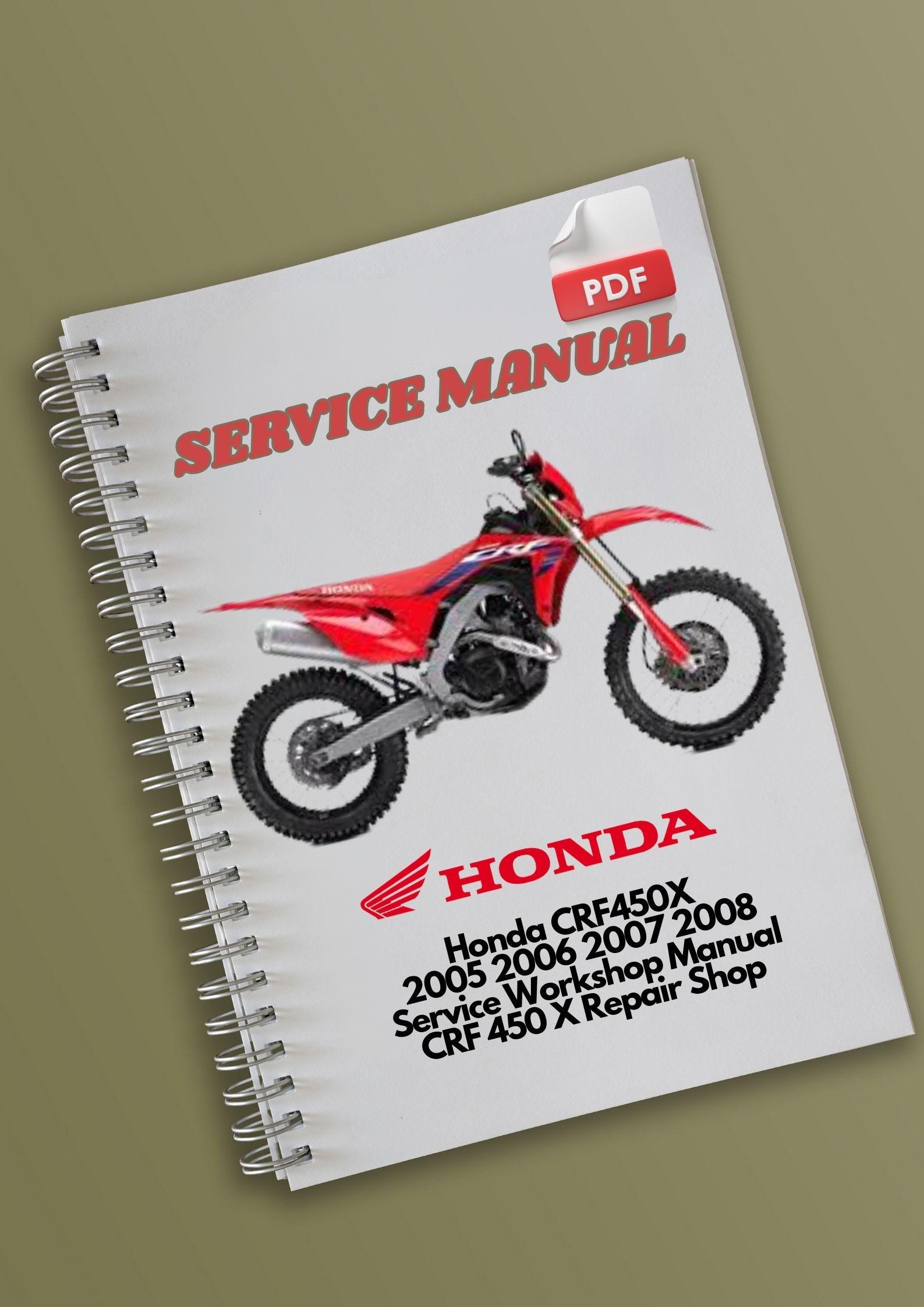 Honda CRF450X 2005 2006 2007 2008 Service Workshop Manual CRF 450