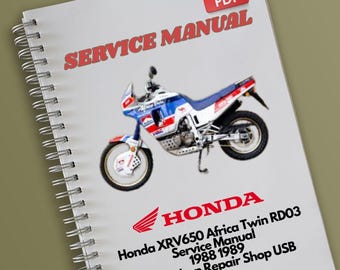 Honda XRV650 Africa Twin RD03 Service Manual 1988 1989 Workshop Repair Shop USB