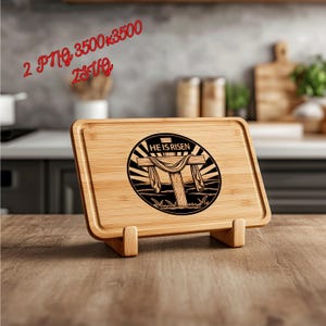 Easter Cross Cutting Board SVG Files, Easter Cross SVG Laser Engraving, Easter Cross svg, Rustic charcuterie Board laser file, png print