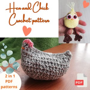 Hen and chicken, Crochet goose pattern, Amigurumi crochet pattern, bird pattern, chicken crochet pattern, hen crochet pattern, gift for mom