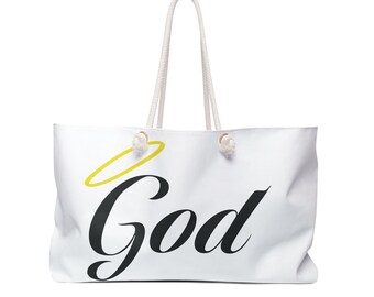 God Weekender Bag, Religious Travel Tote, Spiritual Overnight Bag, Faithful Duffel, Christian Luggage, Inspirational Gym Bag
