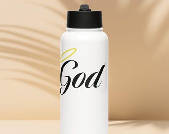 Stainless steel water bottle with a straw lid