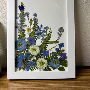 Pressed Flower Frame, Real Dried Flowers, Hanging Wall Decor, Handmade Flower Frame